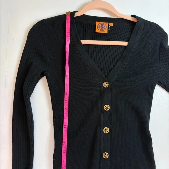 Tory Burch Simone cardigan wool in black size small - Picture 8 of 9